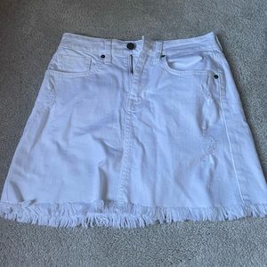 White jean skirt